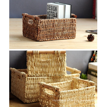 (BC-CB1001) Pure Manual Natural Cornhusk Basket